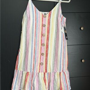 AUW Pink and Yellow Sleeveless Sundress
